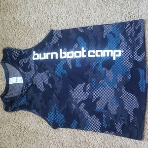 Burn bootcamp racer back blue camo tank top
